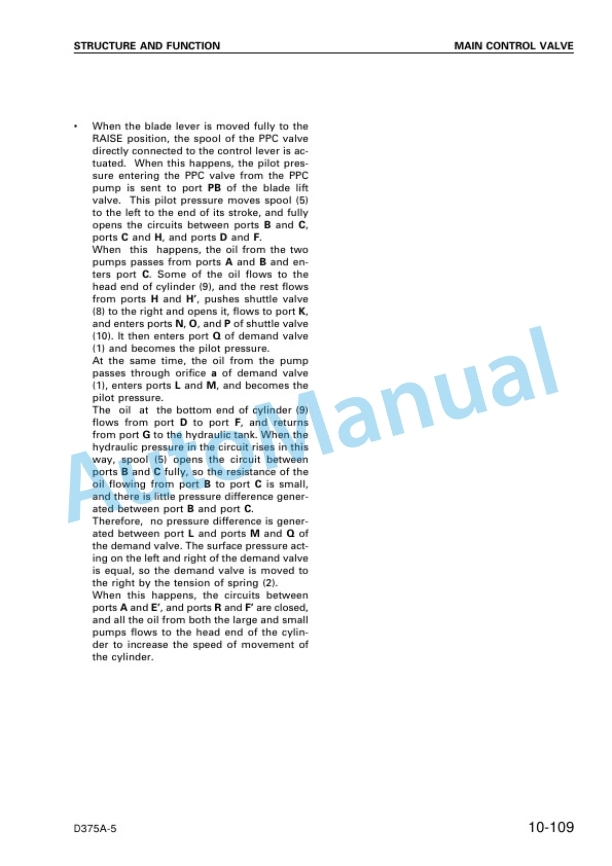Alternative view of Komatsu D375A-5 Bull Dozer Shop Manual SEBM035200