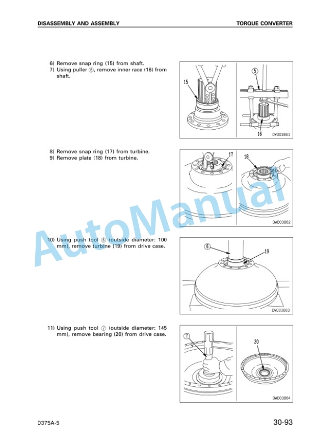 Komatsu D375A-5 Bull Dozer Shop Manual SEBM035200 4 Komatsu D375A-5 Bull Dozer Shop Manual SEBM035200 - Image 4