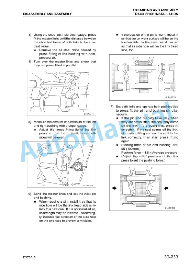 Komatsu D375A-5 Bull Dozer Shop Manual SEBM035200 5 Komatsu D375A-5 Bull Dozer Shop Manual SEBM035200 - Image 5
