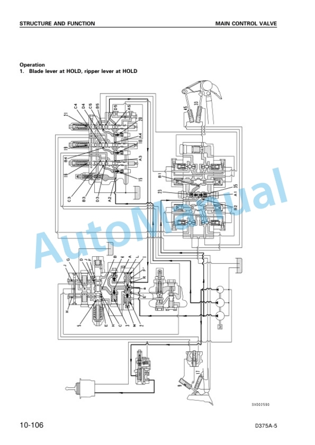 Alternative view of Komatsu D375A-5 Bull Dozer Shop Manual SEBM035201