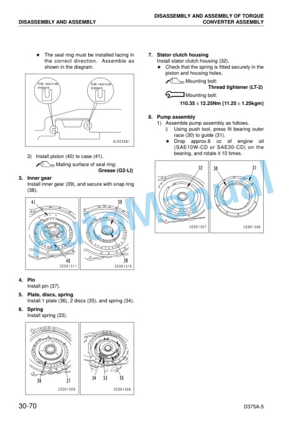 Komatsu D375A-5 Bull Dozer Shop Manual SEBM036104 5 Komatsu D375A-5 Bull Dozer Shop Manual SEBM036104 - Image 5