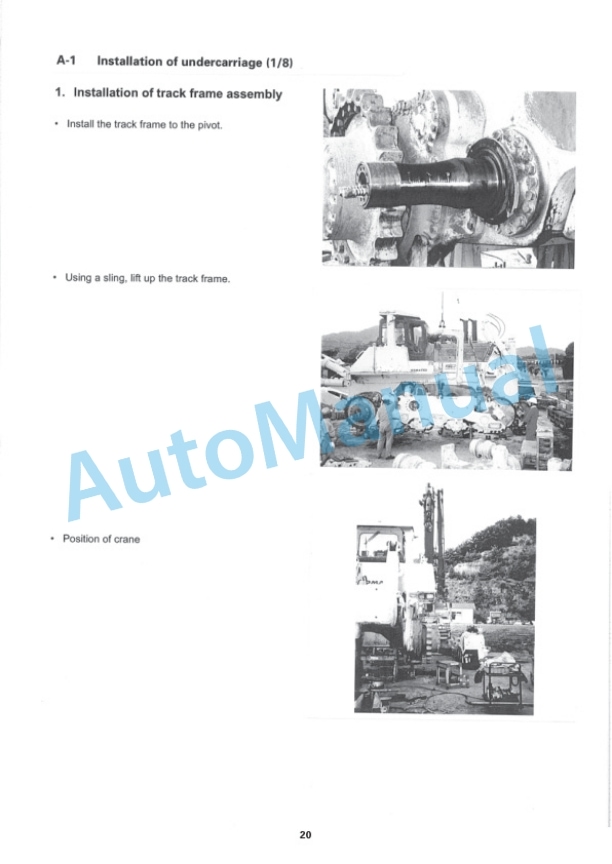 Alternative view of Komatsu D375A-5 Galeo Bull Dozer Field Assembly Manual SEAW003103
