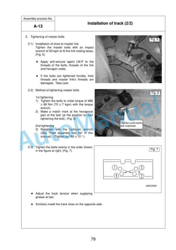 Komatsu D375A-5E0 Bull Dozer Field Assembly Instruction GEN00054-05 3 Komatsu D375A-5E0 Bull Dozer Field Assembly Instruction GEN00054-05 - Image 3