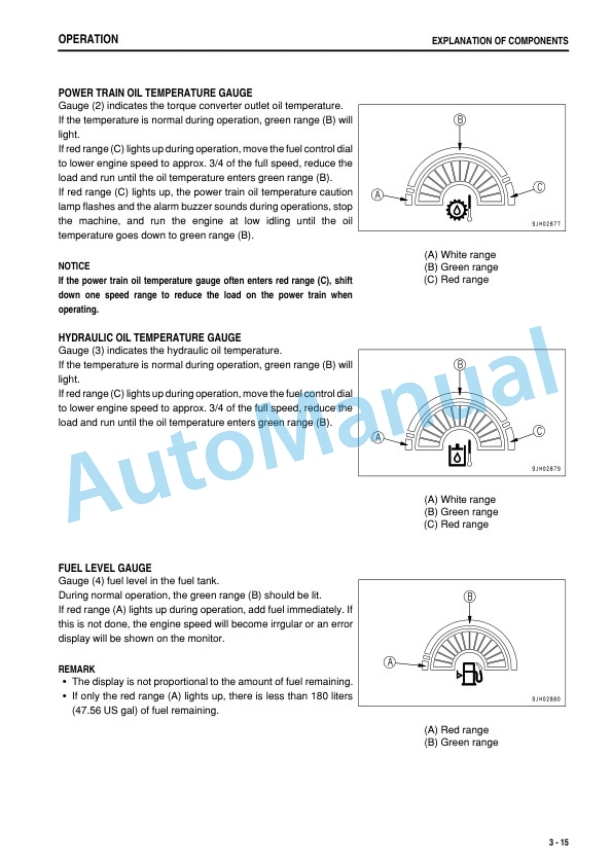 Alternative view of Komatsu D375A-5E0 Bull Dozer Operation and Maintenance Manual TEN00258-02