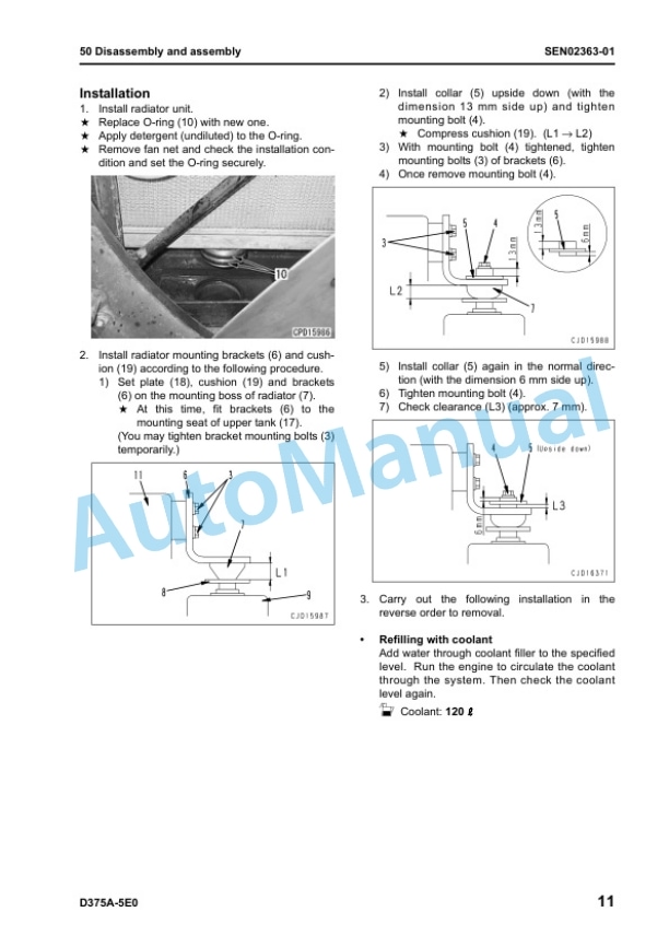 Komatsu D375A-5E0 Bull Dozer Shop Manual SEN00986-13 5 Komatsu D375A-5E0 Bull Dozer Shop Manual SEN00986-13 - Image 5