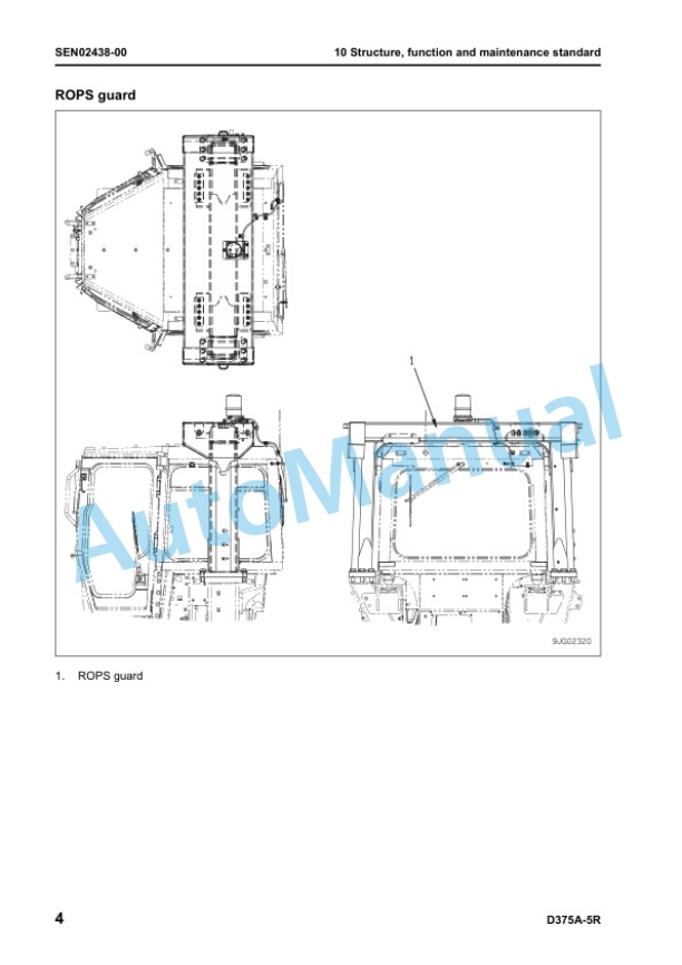 Alternative view of Komatsu D375A-5R Bull Dozer Shop Manual SEN02424-10