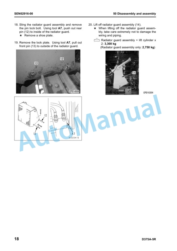 Komatsu D375A-5R Bull Dozer Shop Manual SEN02424-10 5 Komatsu D375A-5R Bull Dozer Shop Manual SEN02424-10 - Image 5