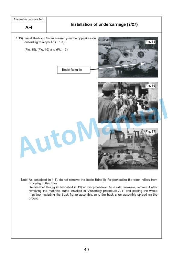 Alternative view of Komatsu D375A-6 Bull Dozer Field Assembly Instruction GEN00097-08