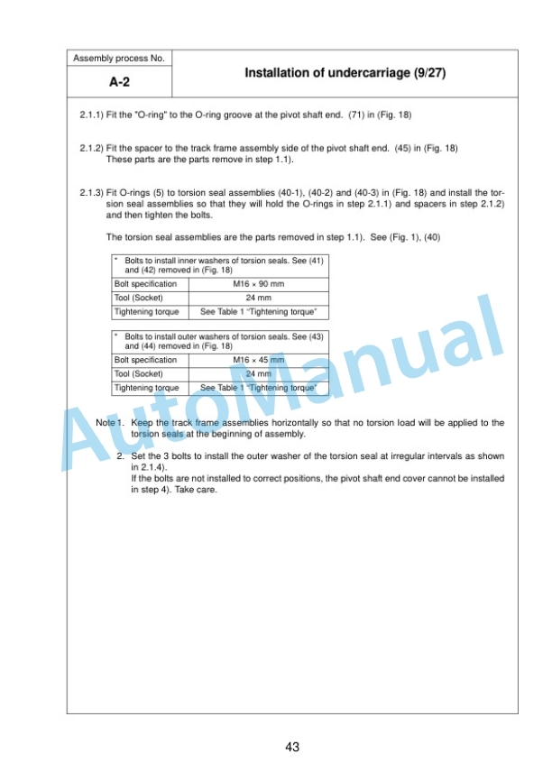 Alternative view of Komatsu D375A-6 Bull Dozer Field Assembly Instruction GEN00099-03