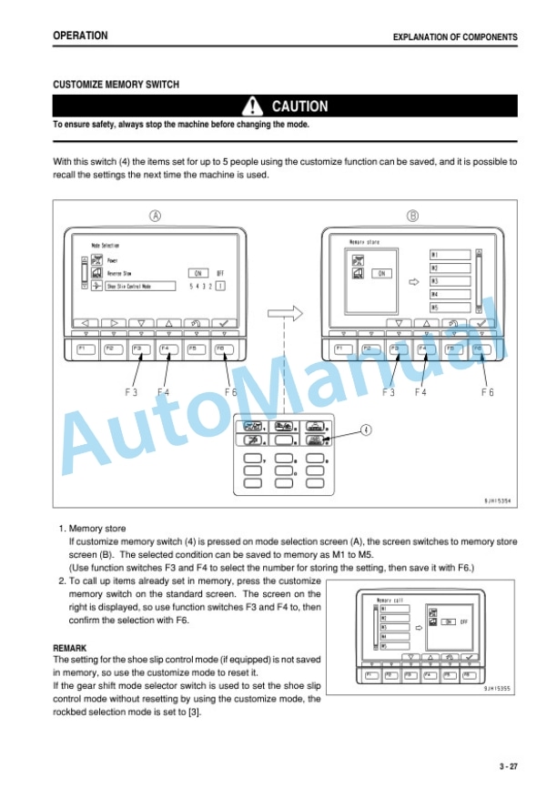 Alternative view of Komatsu D375A-6 Bull Dozer Operation and Maintenance Manual PEN00358-02