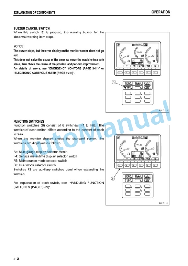 Alternative view of Komatsu D375A-6 Bull Dozer Operation and Maintenance Manual PEN00521-04