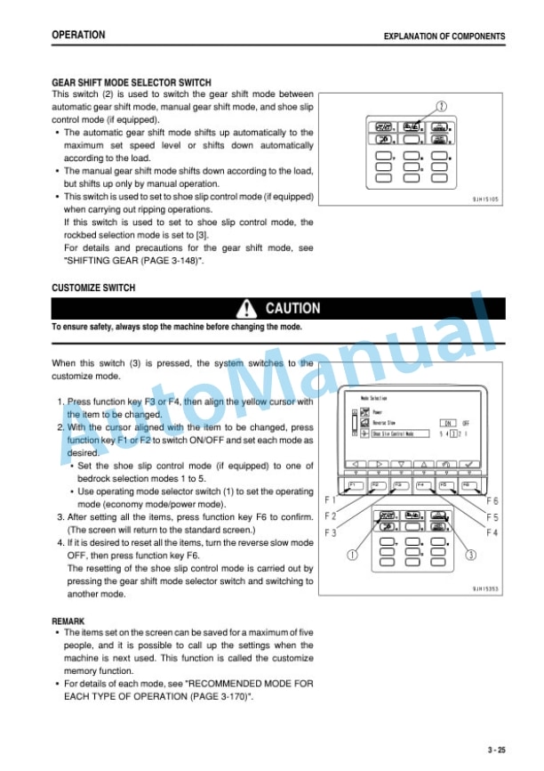 Alternative view of Komatsu D375A-6 Bull Dozer Operation and Maintenance Manual TEN00335-00