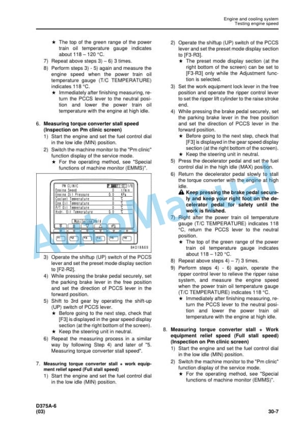Alternative view of Komatsu D375A-6 Bull Dozer Shop Manual SEN05006-13