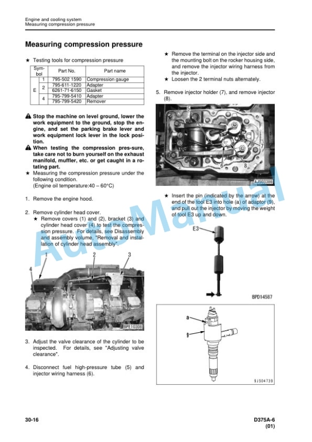 Alternative view of Komatsu D375A-6 Bull Dozer Shop Manual SEN05006-24