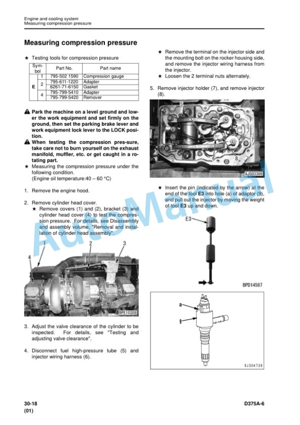Alternative view of Komatsu D375A-6 Bull Dozer Shop Manual SEN06484-09
