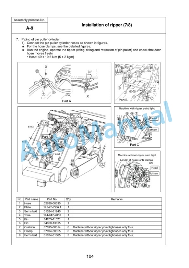 Komatsu D375A-6R Bull Dozer Field Assembly Instruction GEN00164-02 3 Komatsu D375A-6R Bull Dozer Field Assembly Instruction GEN00164-02 - Image 3