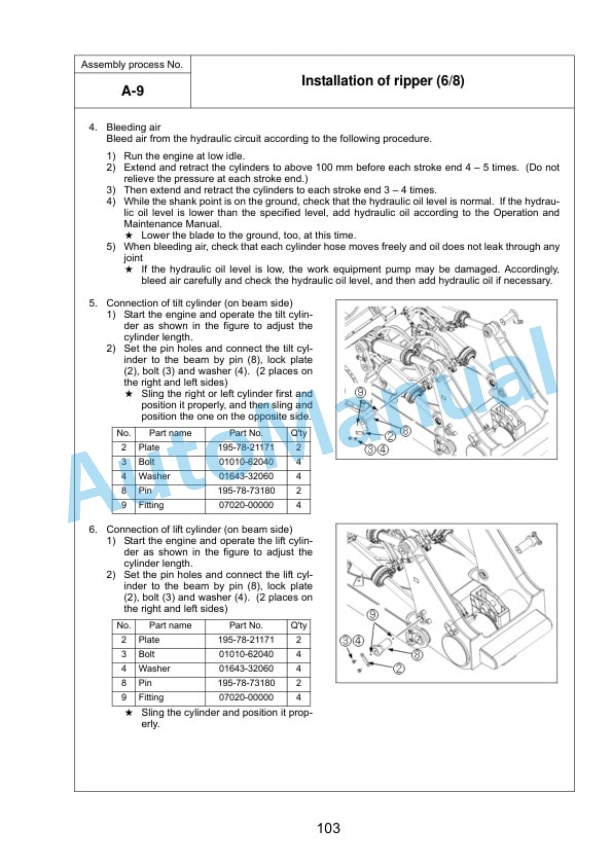 Komatsu D375A-6R Bull Dozer Field Assembly Instruction GEN00164-03 3 Komatsu D375A-6R Bull Dozer Field Assembly Instruction GEN00164-03 - Image 3