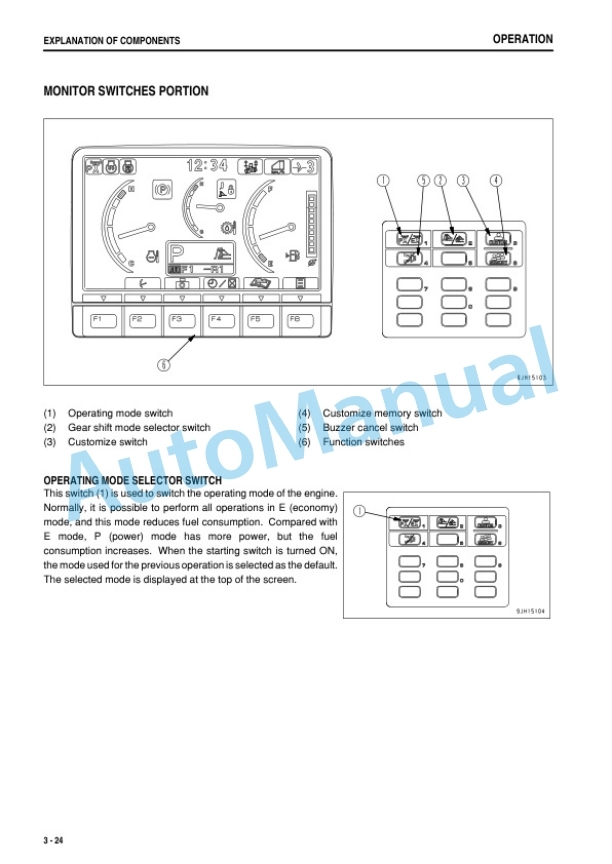 Alternative view of Komatsu D375A-6R Bull Dozer Operation and Maintenance Manual TEN00885-00