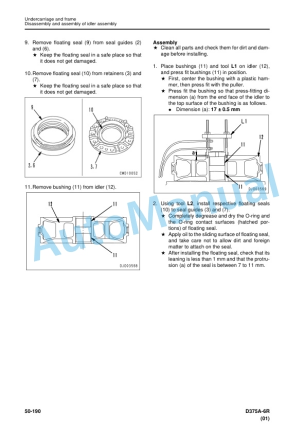 Komatsu D375A-6R Bull Dozer Shop Manual SEN05214-11 5 Komatsu D375A-6R Bull Dozer Shop Manual SEN05214-11 - Image 5