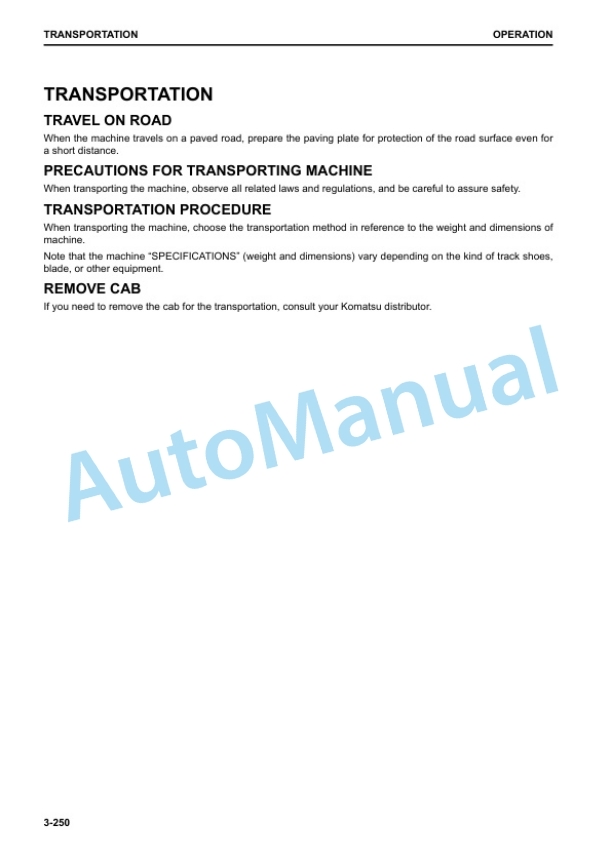 Komatsu D375A-8 Bull Dozer Operation and Maintenance Manual TEN00764-02 4 Komatsu D375A-8 Bull Dozer Operation and Maintenance Manual TEN00764-02 - Image 4