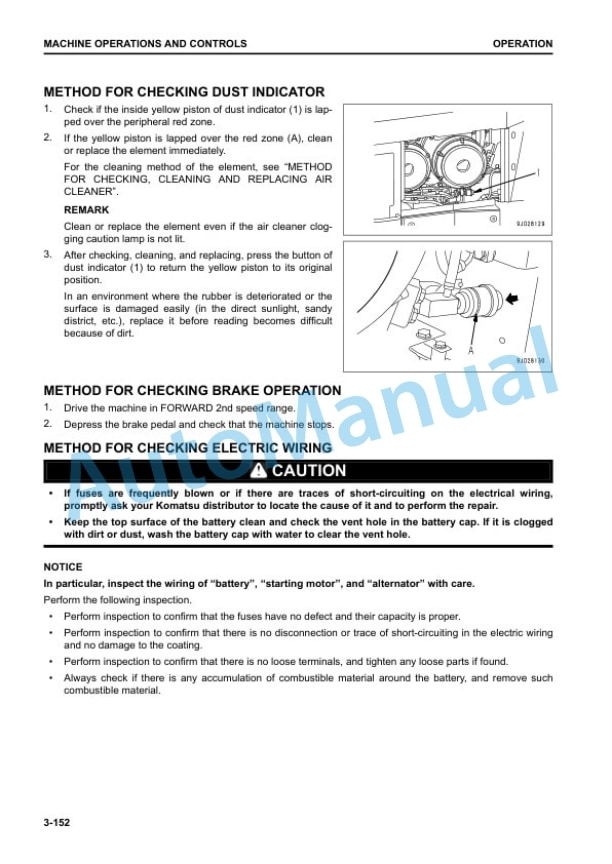 Komatsu D375A-8 Bull Dozer Operation and Maintenance Manual TEN00764-03 3 Komatsu D375A-8 Bull Dozer Operation and Maintenance Manual TEN00764-03 - Image 3