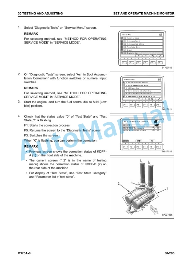 Alternative view of Komatsu D375A-8 Bull Dozer Shop Manual SEN06611-05