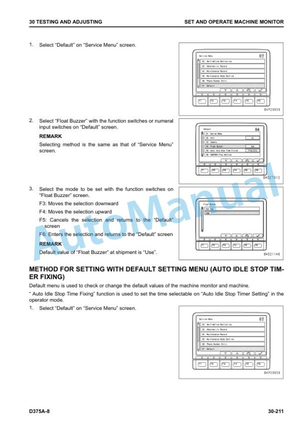 Alternative view of Komatsu D375A-8 Bull Dozer Shop Manual SEN06708-06