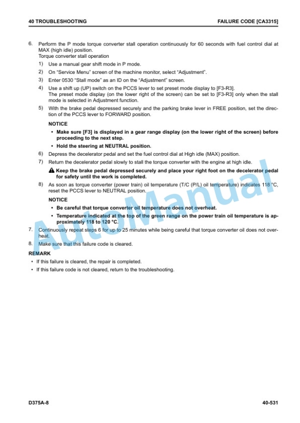 Komatsu D375A-8 Bull Dozer Shop Manual SEN06708-06 3 Komatsu D375A-8 Bull Dozer Shop Manual SEN06708-06 - Image 3