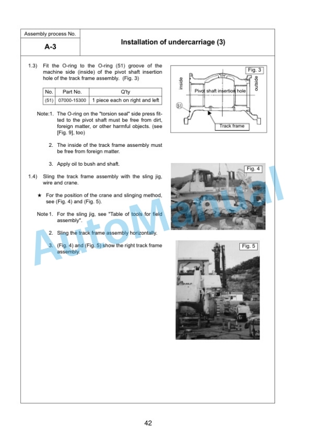 Alternative view of Komatsu D375Ai-8 Bull Dozer Field Assembly Instruction GEN00166-00