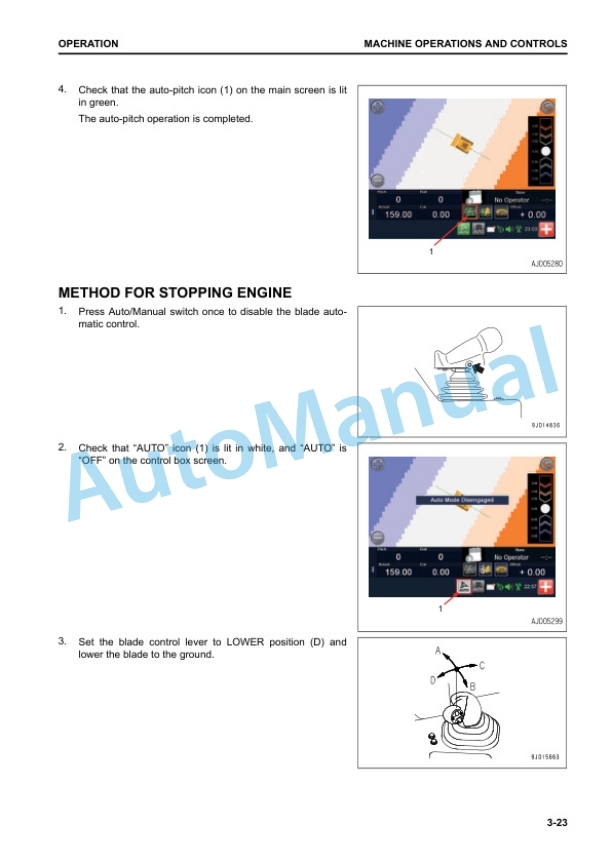Alternative view of Komatsu D375Ai-8 Bull Dozer Operation and Maintenance Manual TEN00798-01