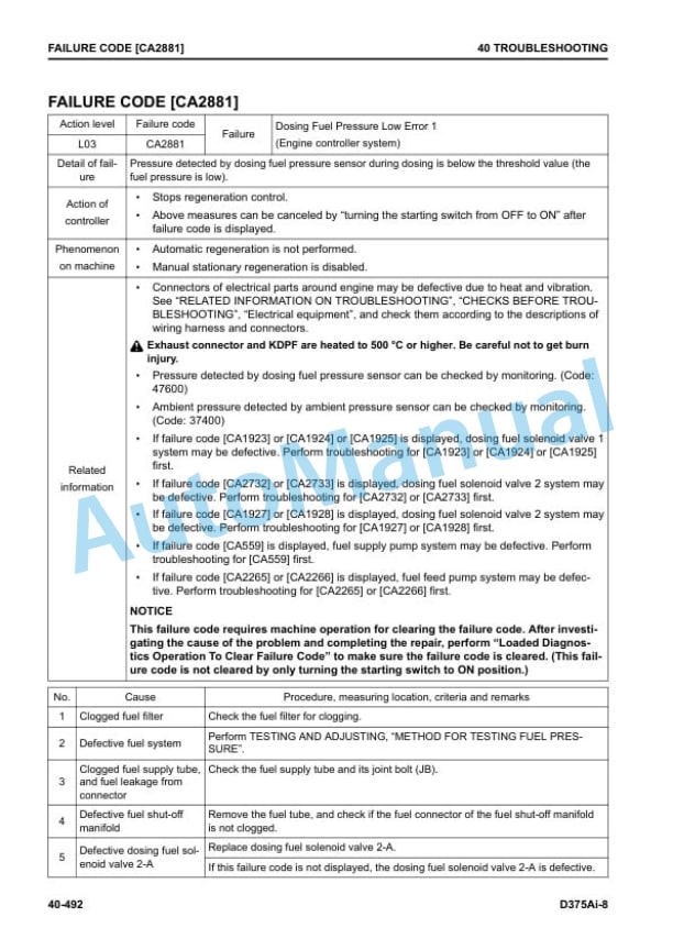 Komatsu D375Ai-8 Bull Dozer Shop Manual SEN06653-02 3 Komatsu D375Ai-8 Bull Dozer Shop Manual SEN06653-02 - Image 3