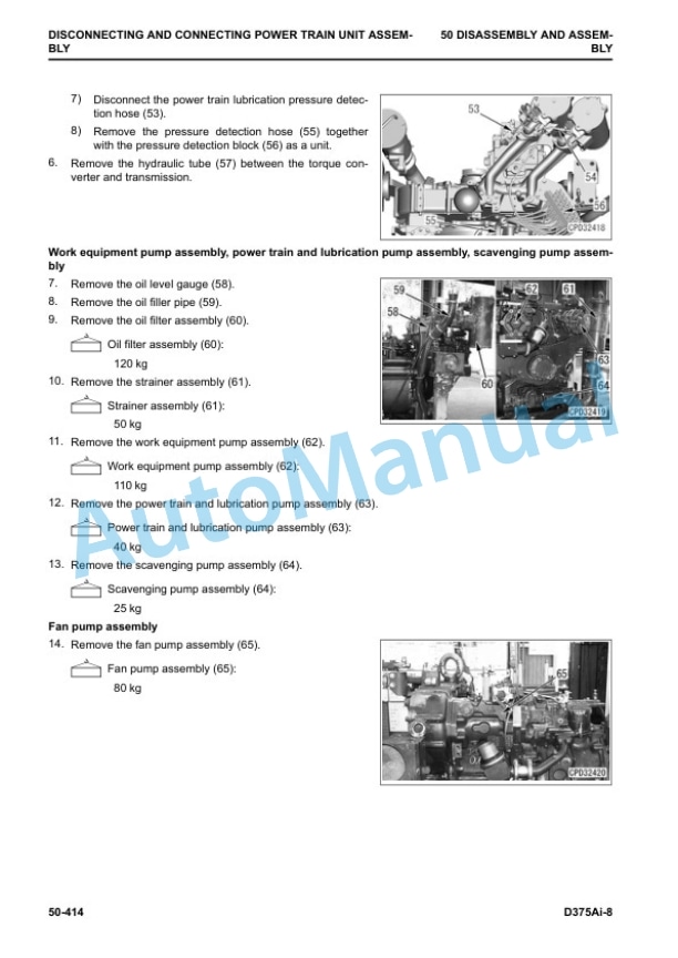 Komatsu D375Ai-8 Bull Dozer Shop Manual SEN06653-02 5 Komatsu D375Ai-8 Bull Dozer Shop Manual SEN06653-02 - Image 5