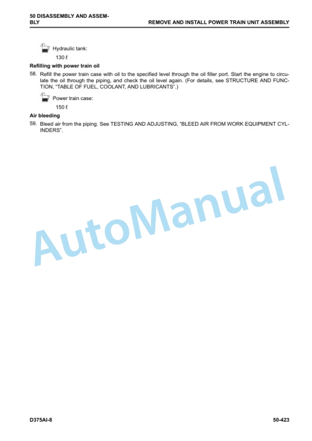 Komatsu D375Ai-8 Bull Dozer Shop Manual SEN06653-07 5 Komatsu D375Ai-8 Bull Dozer Shop Manual SEN06653-07 - Image 5