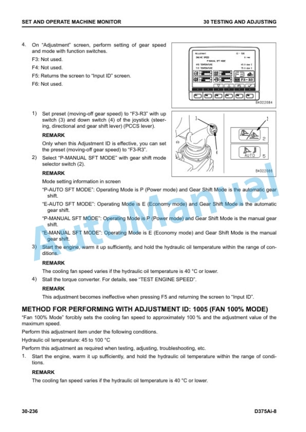 Alternative view of Komatsu D375Ai-8 Bull Dozer Shop Manual SEN06714-01
