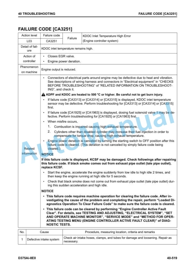 Komatsu D375Ai-8E0 Bull Dozer Shop Manual SEN06770-03 3 Komatsu D375Ai-8E0 Bull Dozer Shop Manual SEN06770-03 - Image 3