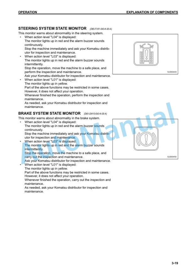 Alternative view of Komatsu D37EX-23, D37PX-23, D39EX-23, D39PX-23 Bull Dozer Operation and Maintenance Manual TEN00606-07
