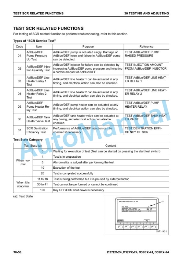 Alternative view of Komatsu D37EX-24, D37PX-24, D39EX-24, D39PX-24 Bull Dozer Shop Manual SEN06586-08