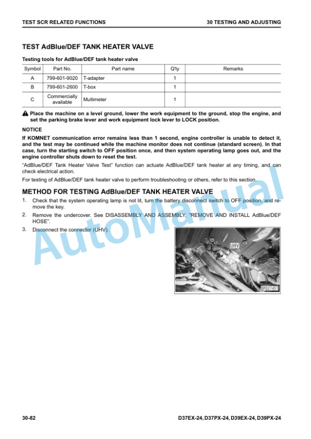 Alternative view of Komatsu D37EX-24, D37PX-24, D39EX-24, D39PX-24 Bull Dozer Shop Manual SEN06868-06