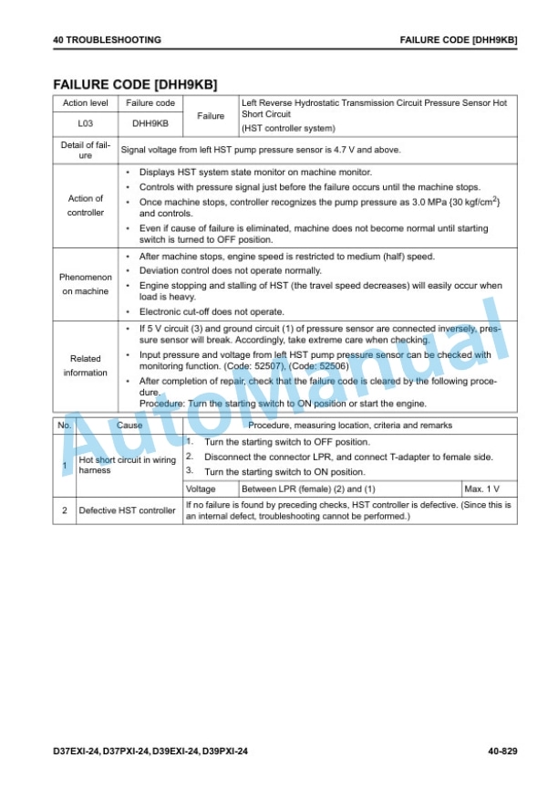 Komatsu D37EXi-24, D37PXi-24, D39EXi-24, D39PXi-24 Bull Dozer Shop Manual SEN06593-10 4 Komatsu D37EXi-24, D37PXi-24, D39EXi-24, D39PXi-24 Bull Dozer Shop Manual SEN06593-10 - Image 4
