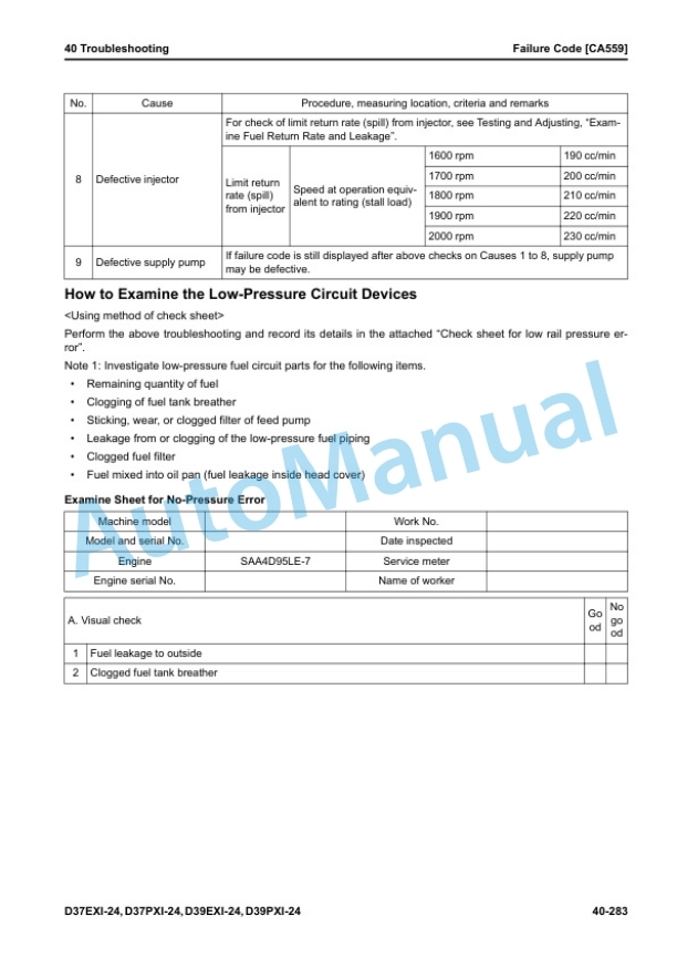 Komatsu D37EXi-24, D37PXi-24, D39EXi-24, D39PXi-24 Bull Dozer Shop Manual SEN06869-07 3 Komatsu D37EXi-24, D37PXi-24, D39EXi-24, D39PXi-24 Bull Dozer Shop Manual SEN06869-07 - Image 3