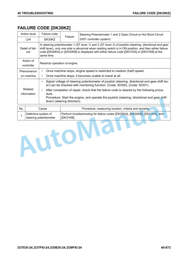 Komatsu D37EXi-24, D37PXi-24, D39EXi-24, D39PXi-24 Bulldozer Shop Manual SEN06869-02 4 Komatsu D37EXi-24, D37PXi-24, D39EXi-24, D39PXi-24 Bulldozer Shop Manual SEN06869-02 - Image 4