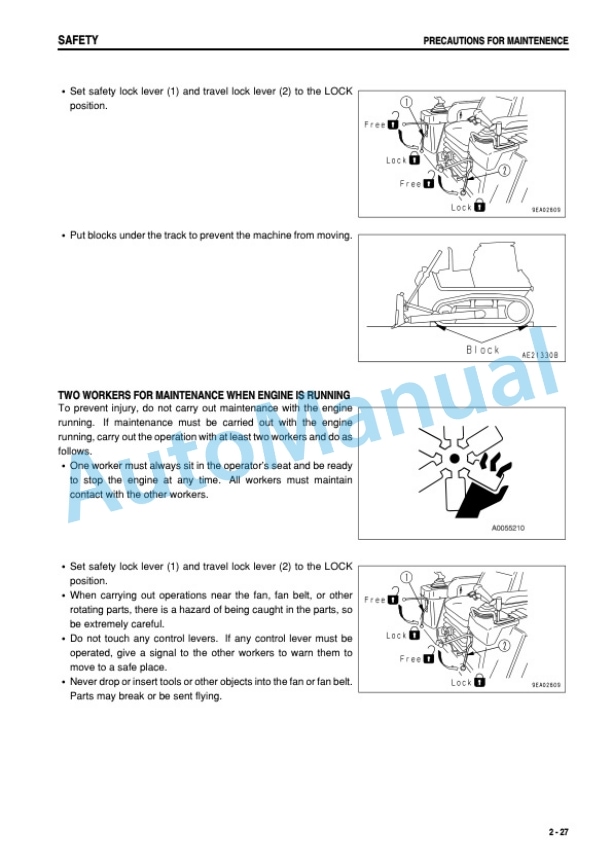 Alternative view of Komatsu D39EX-12, D39PX-12 Bull Dozer Operation and Maintenance Manual SEAM040200