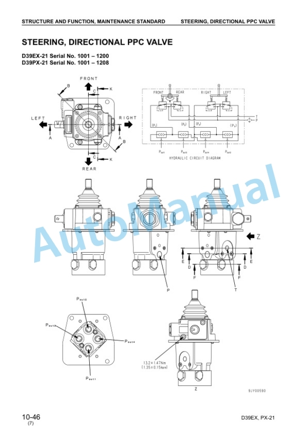 Alternative view of Komatsu D39EX-21, D39PX-21 Bull Dozer Shop Manual SEBM023810