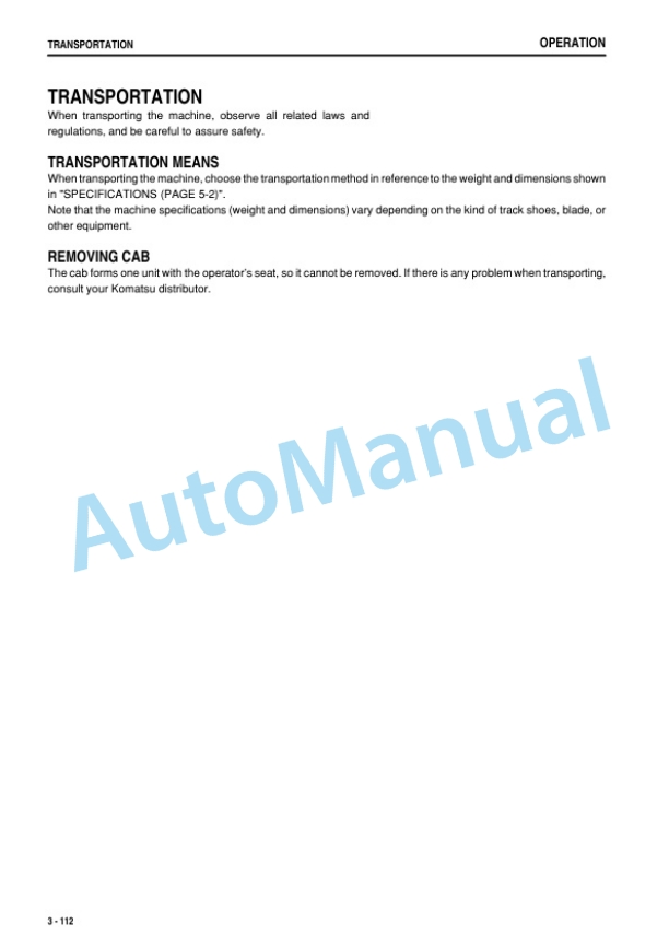 Komatsu D39EX-22, D39PX-22 Bull Dozer Operation and Maintenance Manual TEN00469-01 4 Komatsu D39EX-22, D39PX-22 Bull Dozer Operation and Maintenance Manual TEN00469-01 - Image 4