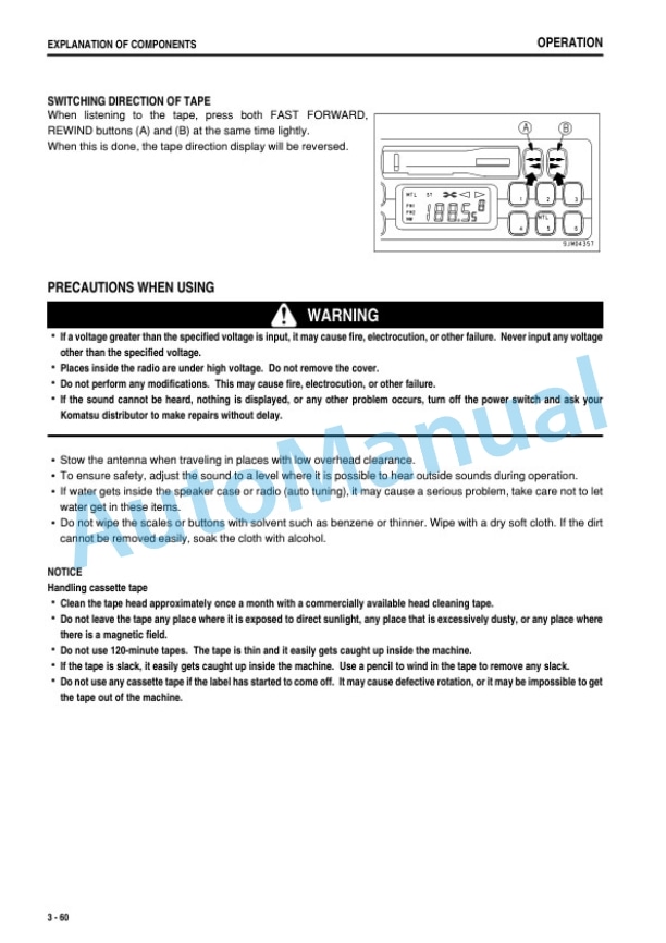 Komatsu D39EX-22, D39PX-22 Bull Dozer Operation and Maintenance Manual TEN00852-01 3 Komatsu D39EX-22, D39PX-22 Bull Dozer Operation and Maintenance Manual TEN00852-01 - Image 3