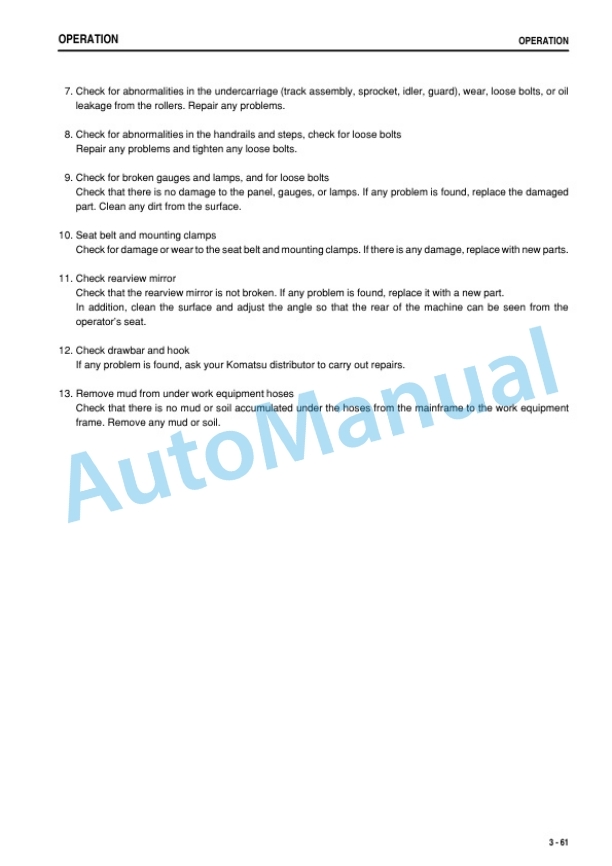 Komatsu D39EX-22, D39PX-22 Bull Dozer Operation and Maintenance Manual TEN01156-00 3 Komatsu D39EX-22, D39PX-22 Bull Dozer Operation and Maintenance Manual TEN01156-00-3