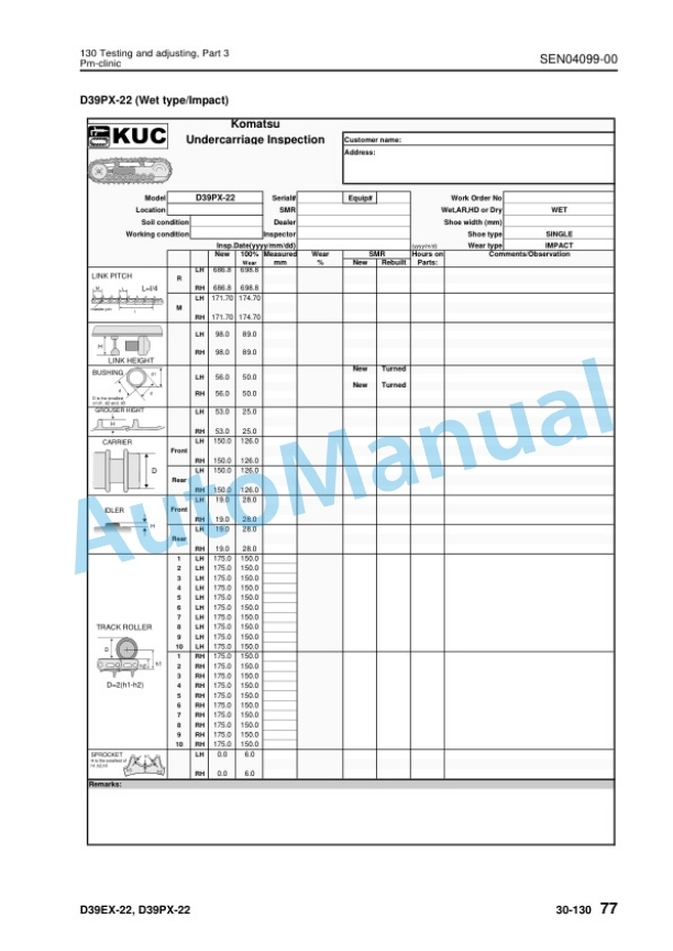 Komatsu D39EX-22, D39PX-22 Bull Dozer Shop Manual SEN04041-07 3 Komatsu D39EX-22, D39PX-22 Bull Dozer Shop Manual SEN04041-07 - Image 3