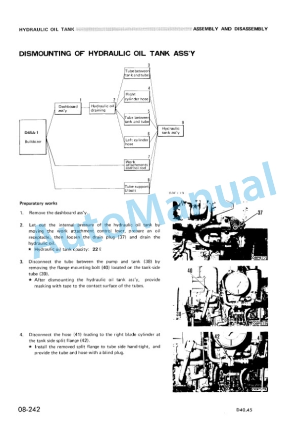 Komatsu D40A-1, D40P-1, D45A-1, D45P-1, D45S-1 Bulldozer Shop Manual D40,45.1-BE2-5