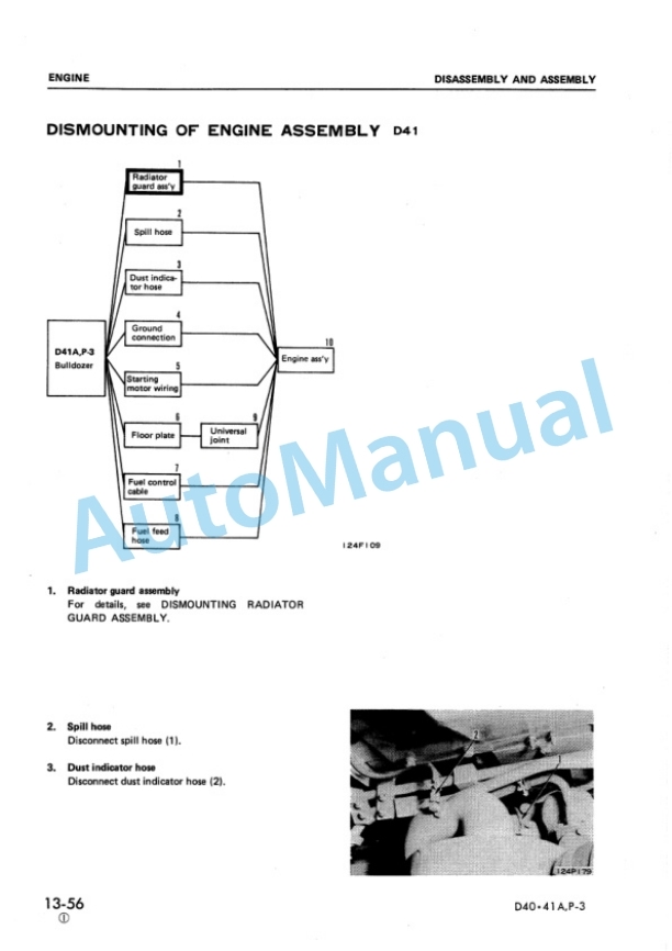 Alternative view of Komatsu D40A-3, D40P-3, D41A-3, D41E-3, D41P-3, D41A-3A Bull Dozer Shop Manual SEBM0120C07
