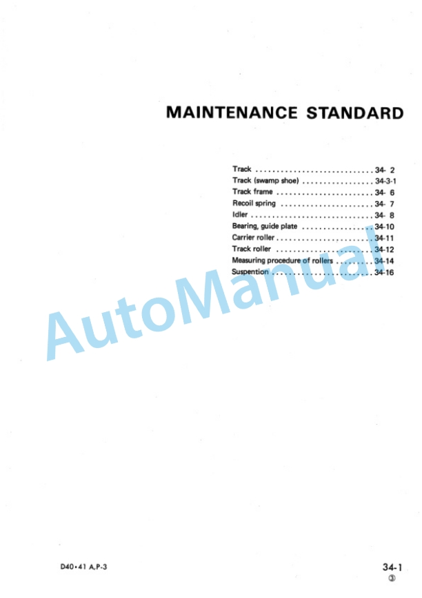 Komatsu D40A-3, D40P-3, D41A-3, D41E-3, D41P-3, D41A-3A Bull Dozer Shop Manual SEBM0120C07 5 Komatsu D40A-3, D40P-3, D41A-3, D41E-3, D41P-3, D41A-3A Bull Dozer Shop Manual SEBM0120C07 - Image 5